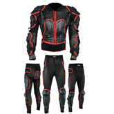 Adult Full Body Protective Foxi Armor Complete Suit Jacket with Trouser Spine Protection, Motocross Guard In Red