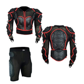 Adult Full Body Protective Foxi Armor Complete Suit Jacket with Shorts Spine Protection, Motocross Guard In Red