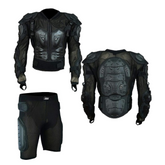 Adult Full Body Protective Foxi Armor Complete Suit Jacket with Shorts Spine Protection, Motocross Guard In Black