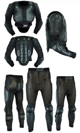 Adult Full Body Protective Armor Complete Suit Jacket with Trouser Spine Protection, Motocross Guard In Black