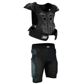 Adult Sleeveless Body Armor Complete Suit Black Jacket with Shorts Spine Protection, Motocross Guard In Black