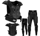 Adult Sleeveless Body Armor Complete Suit Jacket with Trouser Spine Protection, Motocross Guard In Black Color