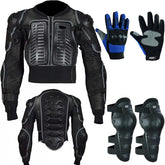 Kids Protective Randy Black Body Armor Children’s Safety Suit Back Protector Great for Sporting Activities with Knee Pad & Hard Knuckle Gloves Kids Gear