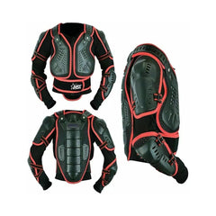 STAR AST Kids Motorcycle Armor Protective Suit For Racing Body & Red Chest Spine Protector Jacket Support Protector for Motorbike Racing Cycling & Skating with Black Protective Trouser