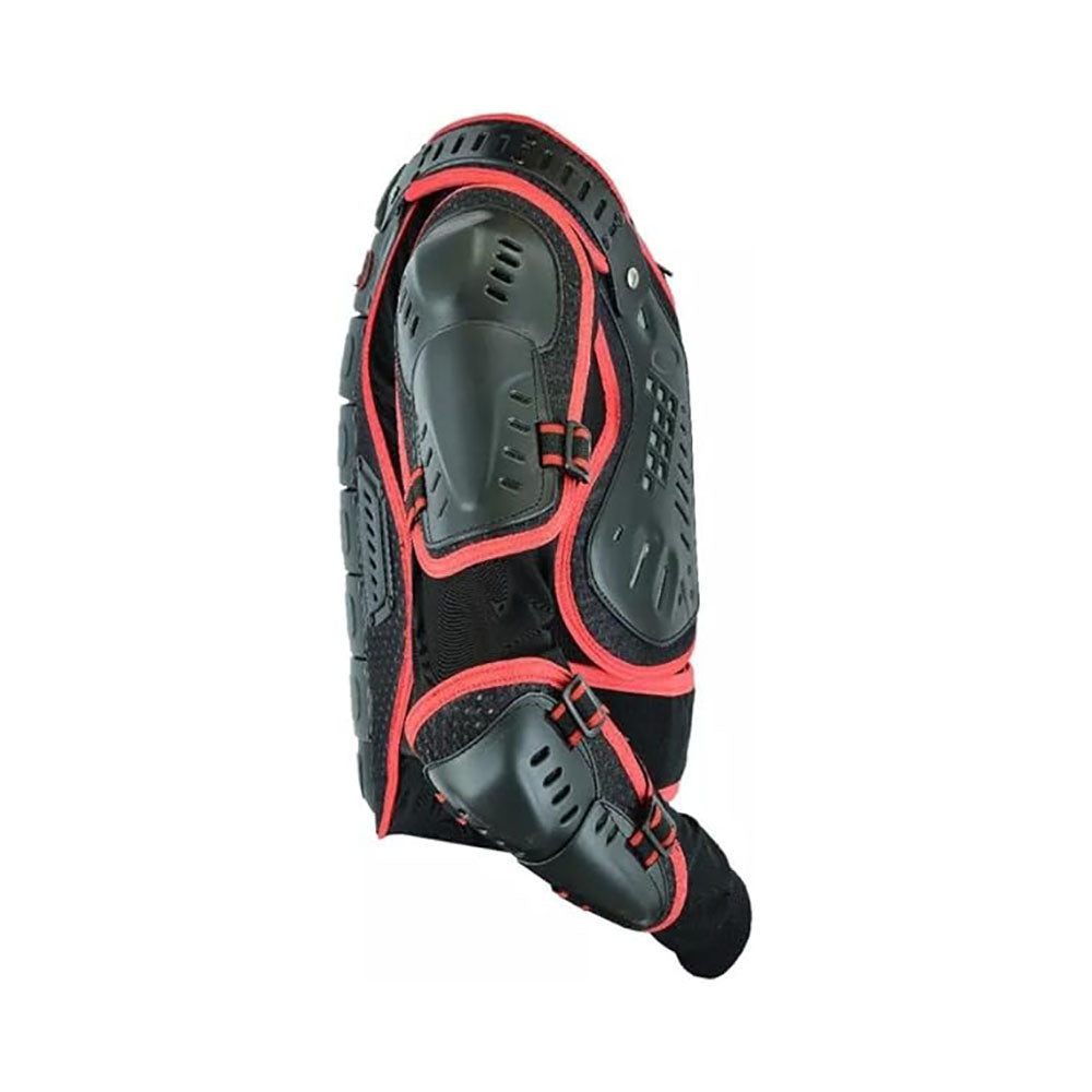 STAR AST Kids Motorcycle Armor Protective Suit For Racing Body & Red Chest Spine Protector Jacket Support Protector for Motorbike Racing Cycling & Skating with Black Protective Trouser