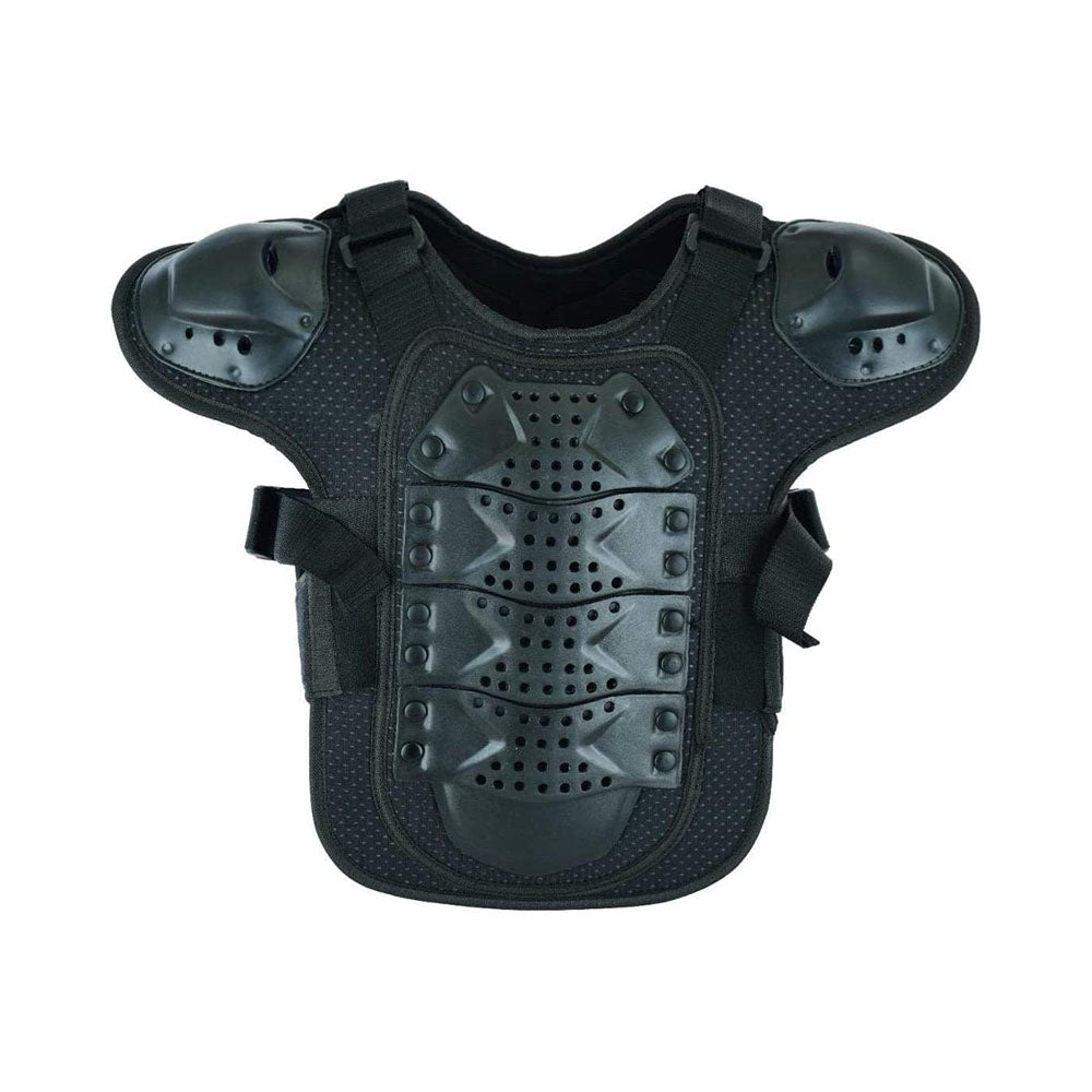 Kids Protective Body Armor Children’s Safety Suit Back Protector Great for Sporting Activities with Knee Pad & Hard Knuckle Gloves Sleeveless Reflective Suit