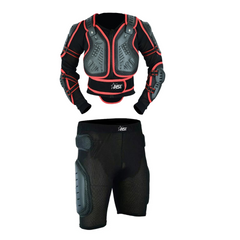 Adult Full Body Protective Scorpion Armor Complete Suit Jacket with Black Shorts Spine Protection, Motocross Guard In Red