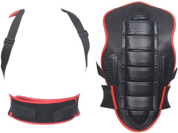 Adult Back Plate Armor Suit Jacket with Kneepads Spine & Knee Protection, Motocross Guard In Red Color