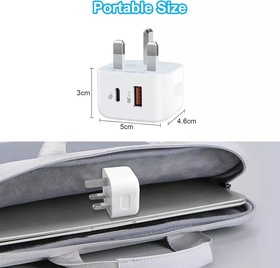 Fast 20W Adapter Charger USB C PD Plug Smartphone Devices For iPhone 15 14 13 12 11 Pro Max, Samsung, iPad X  Charging Cellphone us b fast Cable Lightning Protection Electronic Portable