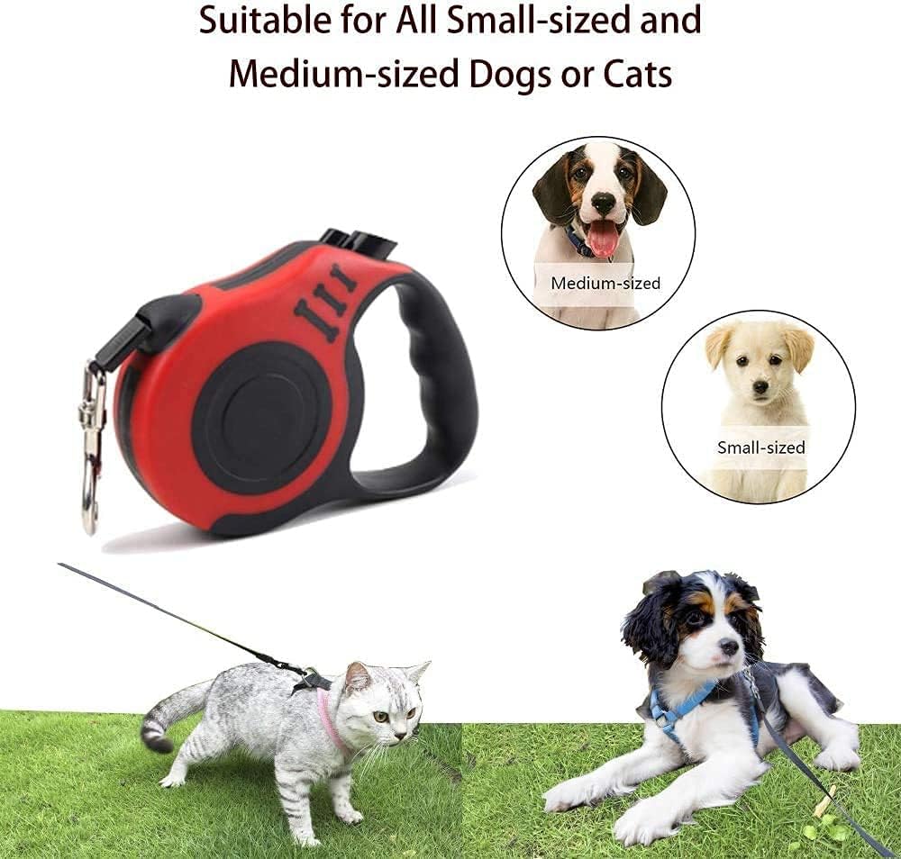 Heavy Duty Dog Leash 360° Tangle-Free Retractable Dog leads With Anti-Slip Handle  Easy One Button Brake & Lock – Extends up to 16 Feet