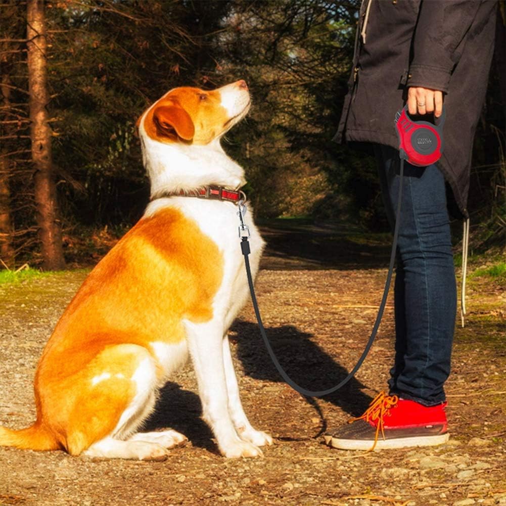 Heavy Duty Dog Leash 360° Tangle-Free Retractable Dog leads With Anti-Slip Handle  Easy One Button Brake & Lock – Extends up to 16 Feet