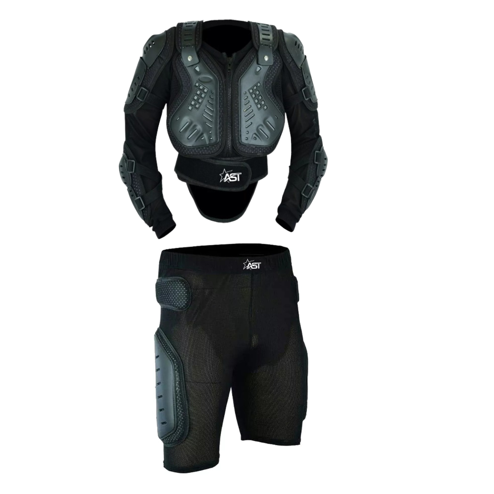 Adult Full Body Protective Scorpion Armor Complete Suit Jacket with Shorts Spine Protection, Motocross Guard In Black
