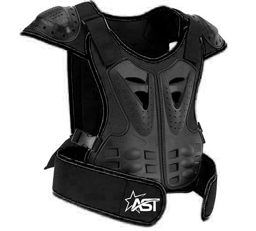 Adult Sleeveless Body Armor Protective Jacket with Black Kneepads Spine Protection, Motocross Guard In Black