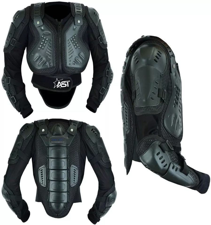 Adult Full Body Protective Scorpion Armor Complete Suit Jacket with Shorts Spine Protection, Motocross Guard In Black