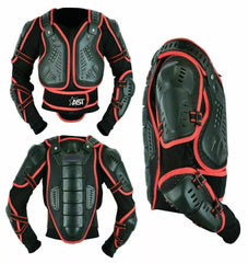 Adult Full Body Protective Armor Complete Suit Jacket with Trouser Spine Protection, Motocross Guard In Red