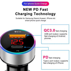 USB Car Charger Socket Fast Dual PD Type-C+QC 3.0 Adapter Power Outlet 12-24V For iPhone iPad