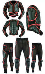 Adult Full Body Protective Armor Complete Suit Jacket with Trouser Spine Protection, Motocross Guard In Red