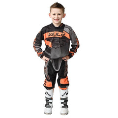 Kids Motocross Orange Suit Matrix Forte Design Race Shirts and Trousers
