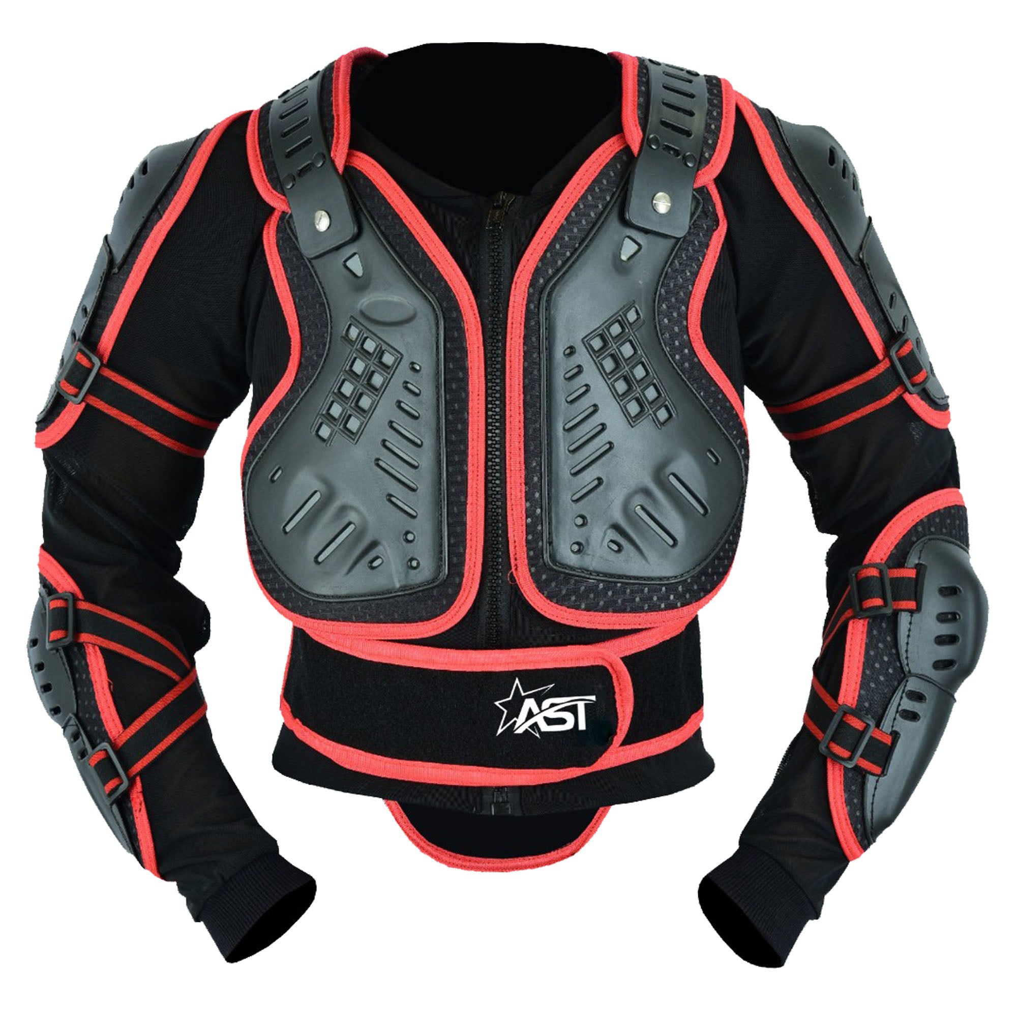Adult Full Body Protective Armor Complete Suit Jacket with Trouser Spine Protection, Motocross Guard In Red
