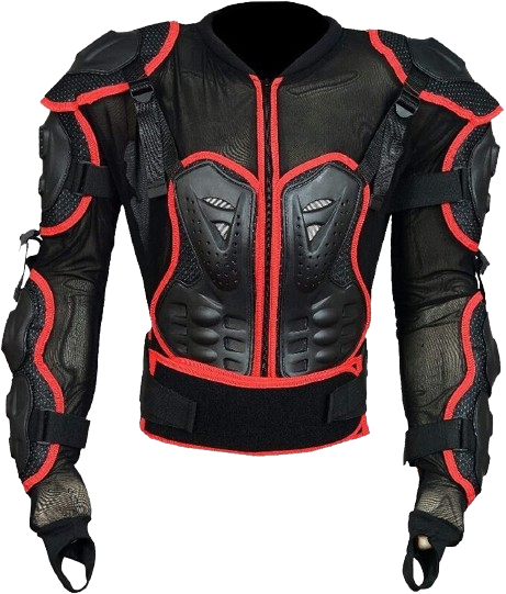 Adult Full Body Protective Foxi Armor Complete Suit Jacket with Trouser Spine Protection, Motocross Guard In Red