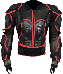 Adult Full Body Protective Foxi Armor Complete Suit Jacket with Trouser Spine Protection, Motocross Guard In Red