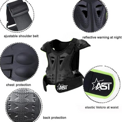 Adult Sleeveless Body Armor Complete Suit Black Jacket with Shorts Spine Protection, Motocross Guard In Black