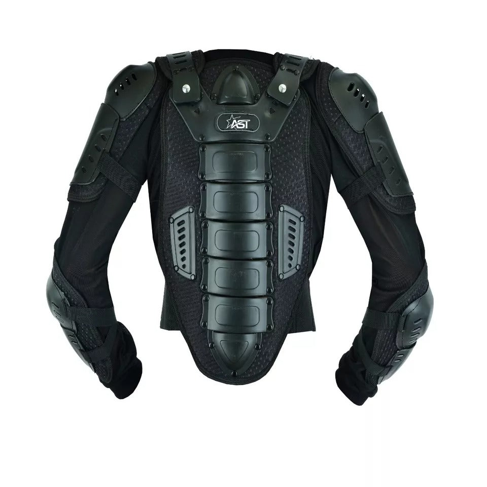 Adult Full Body Protective Armor Complete Suit Jacket with Trouser Spine Protection, Motocross Guard In Black