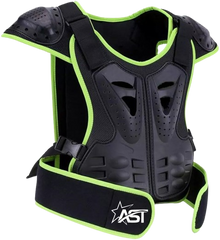 Adult Sleeveless Body Armor Complete Suit Green Lined Jacket with Shorts Spine Protection, Motocross Guard In Black