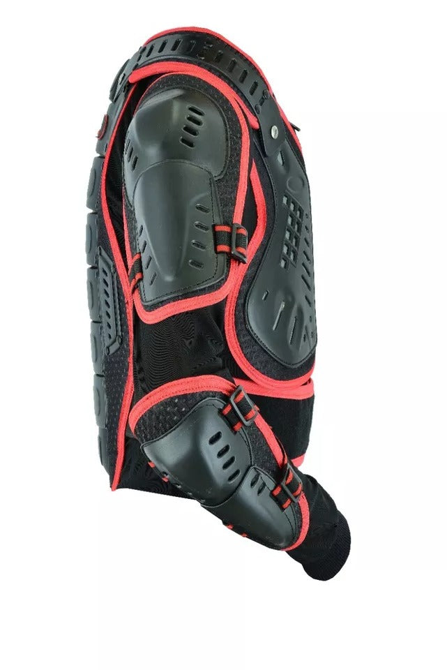 Adult Full Body Protective Scorpion Armor Complete Suit Jacket with Black Shorts Spine Protection, Motocross Guard In Red