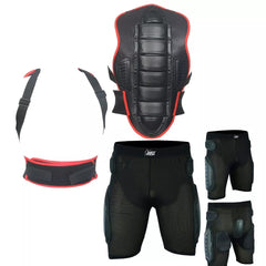 Adult Back Plate Armor Suit Jacket with Shorts Spine Protection, Motocross Guard In Red Color